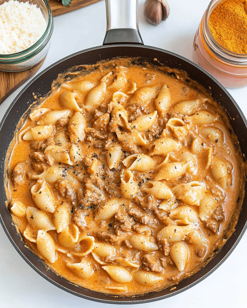 Creamy Beef and Shells
