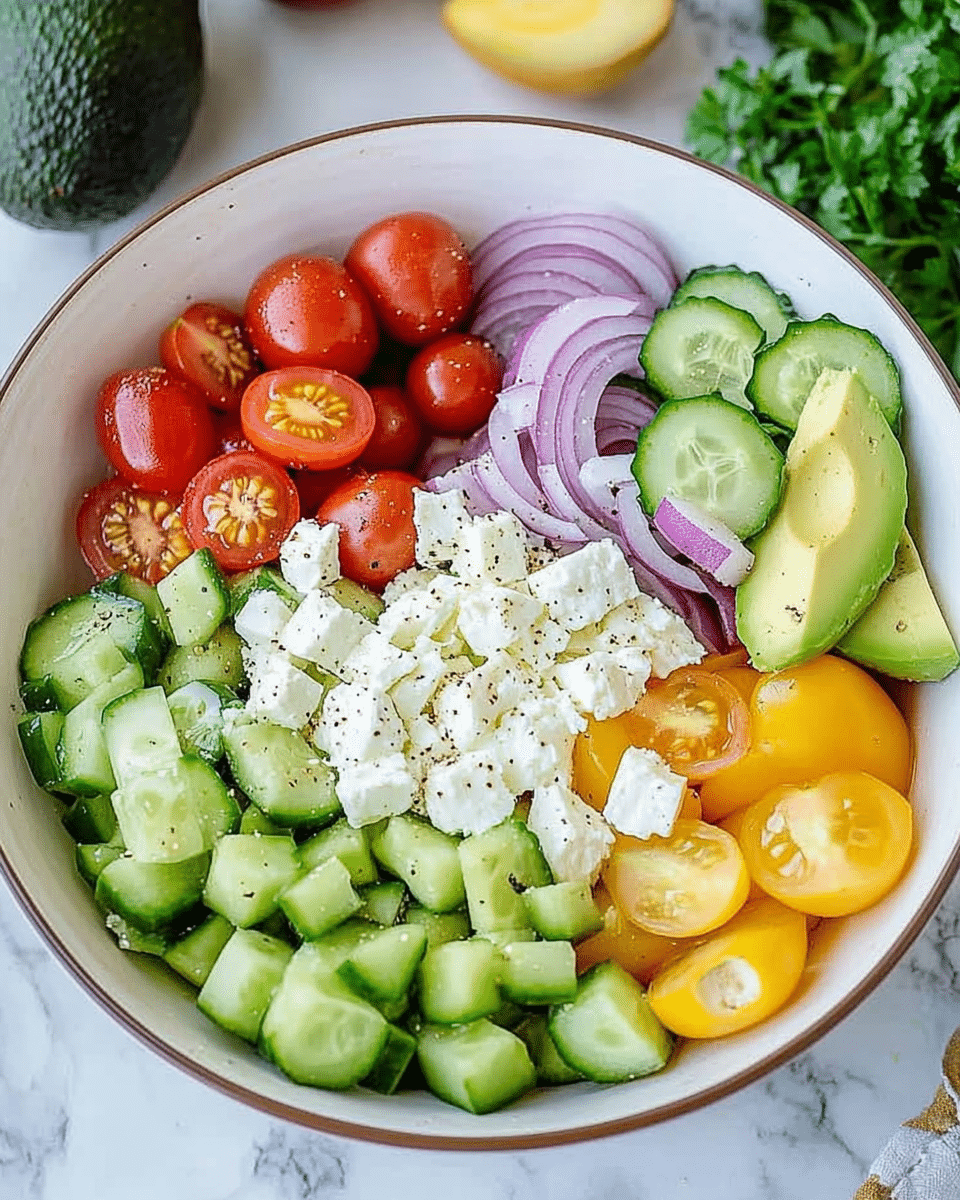 Cucumber Tomato Avocado Salad