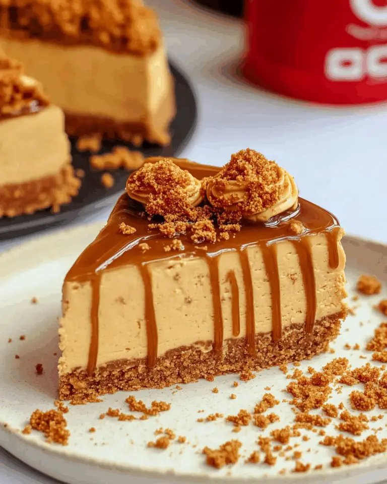 No-Baked Biscoff Caramel Cheesecake