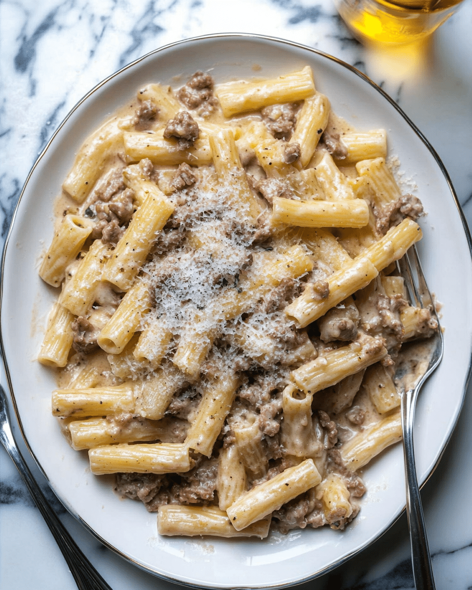 One-Pot Creamy Beef and Garlic Butter Pasta