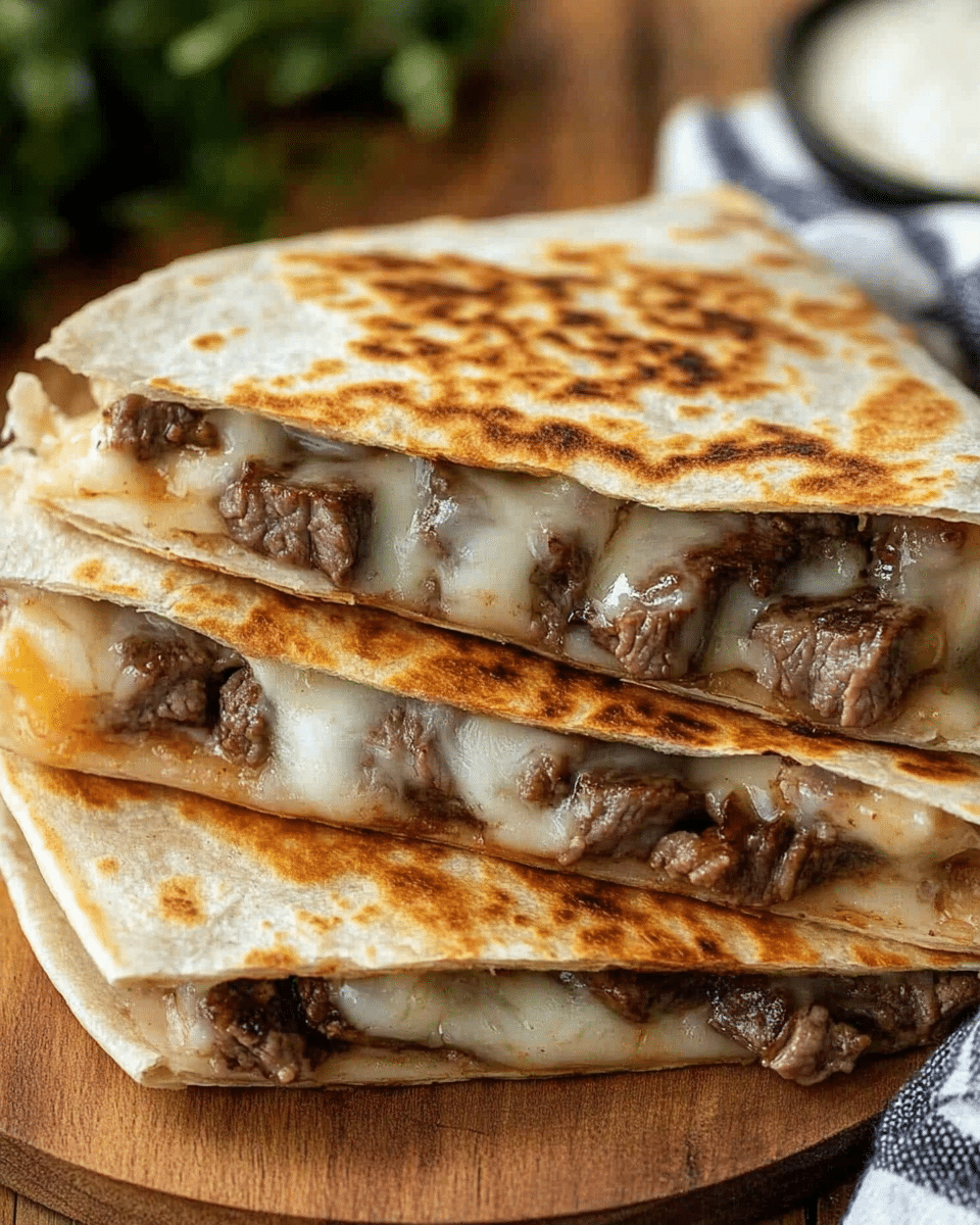 Steak Cheese Blackstone Quesadillas