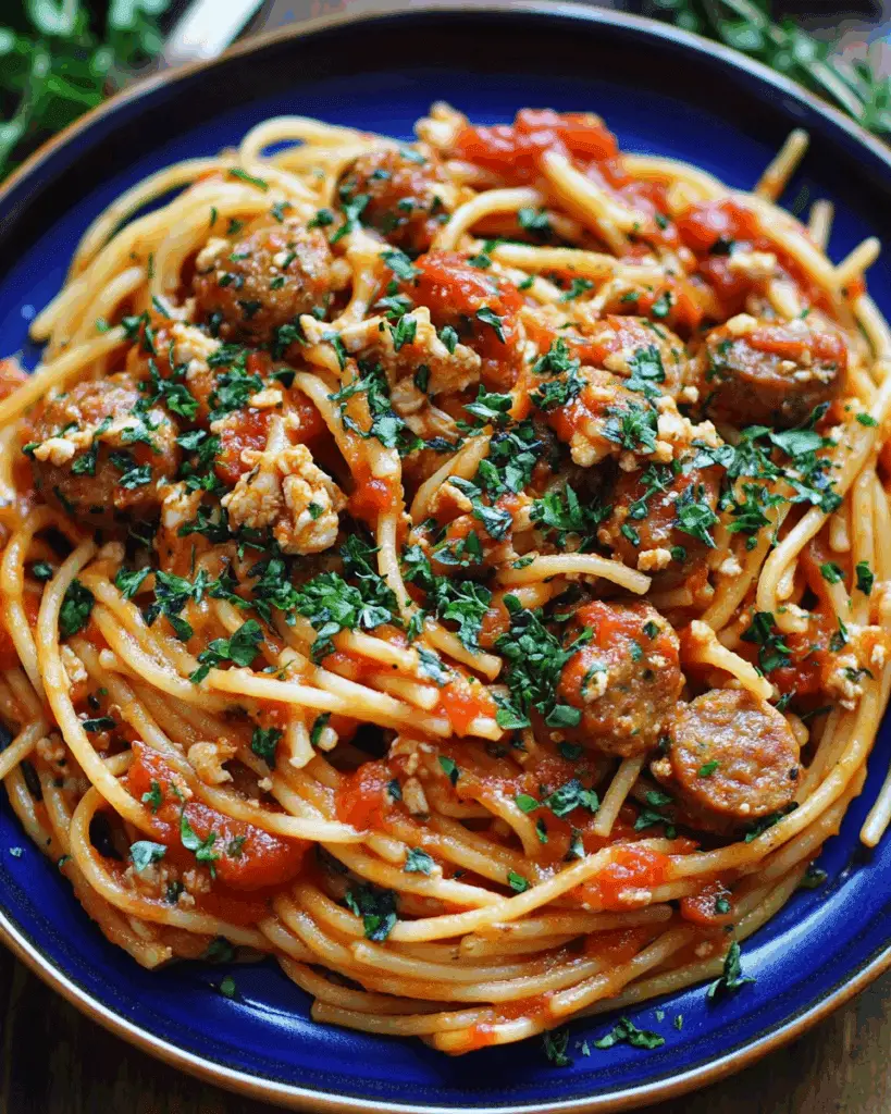 30-Minute Chicken Sausage Spaghetti