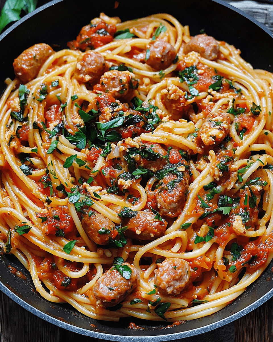 30-Minute Chicken Sausage Spaghetti
