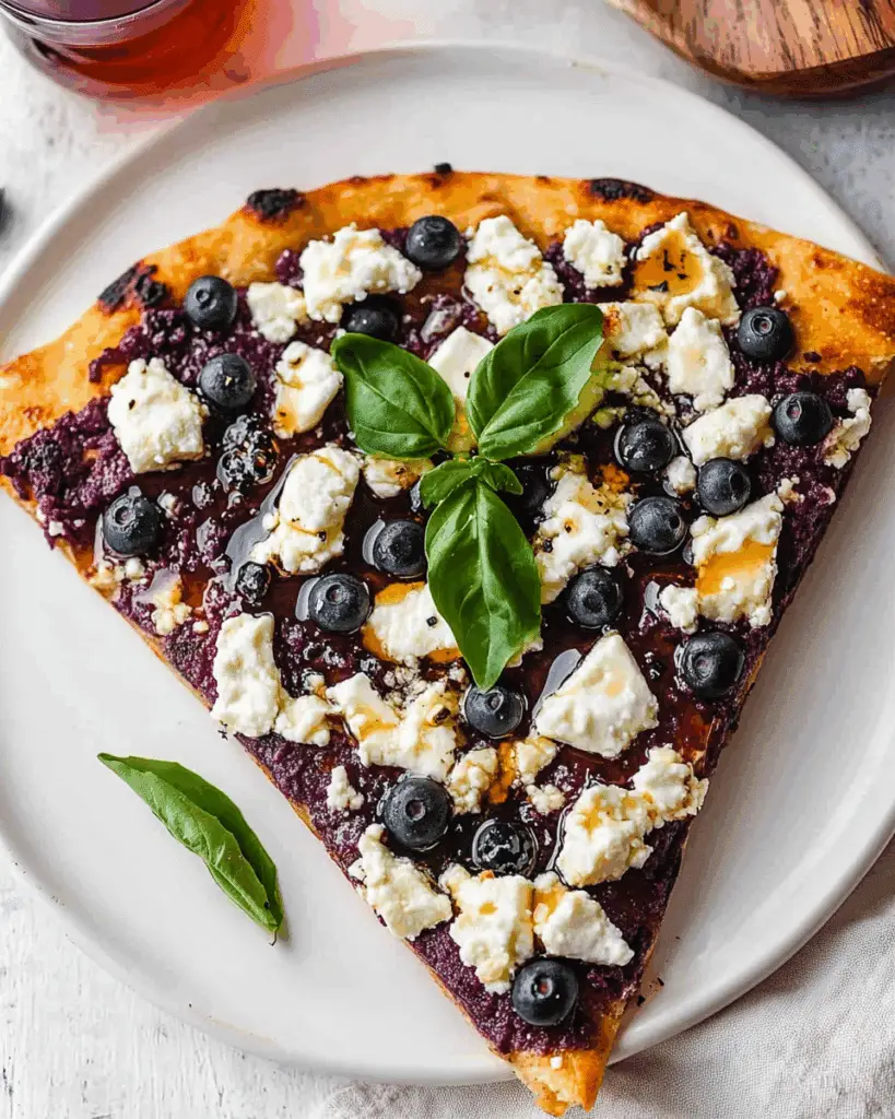 Blueberry Feta Flatbread with Hot Honey
