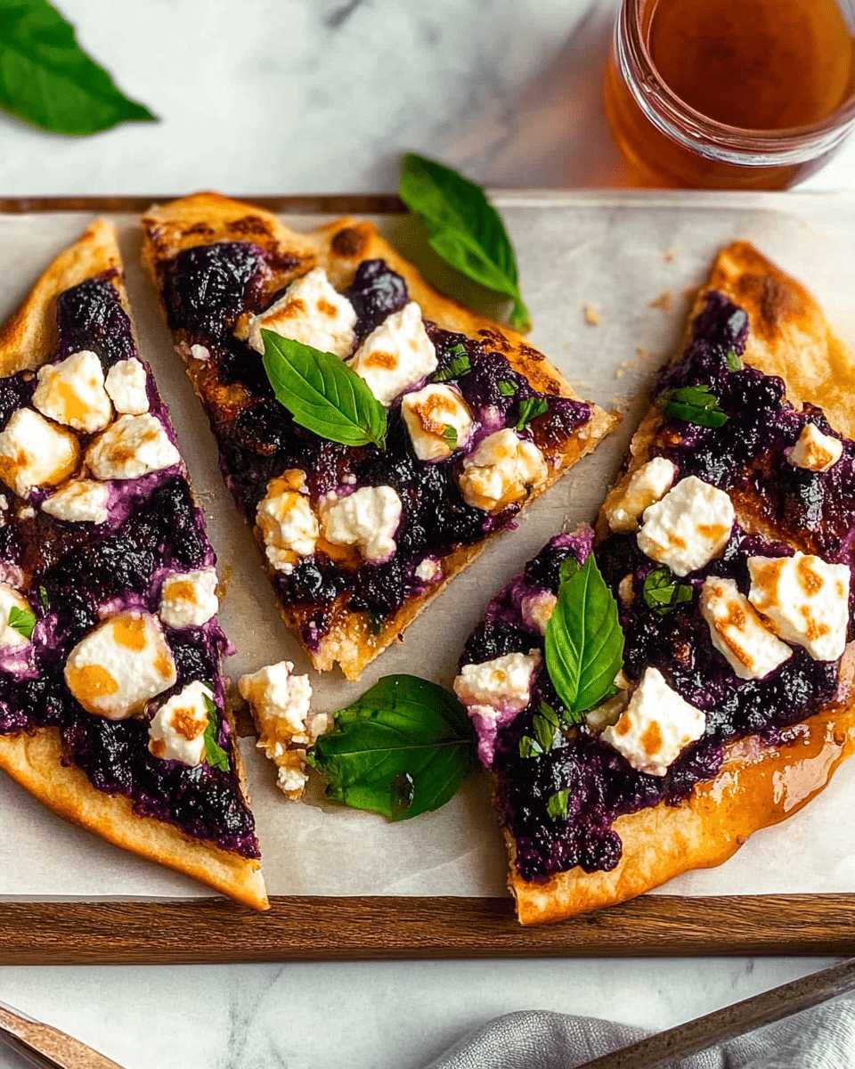 Blueberry Feta Flatbread with Hot Honey