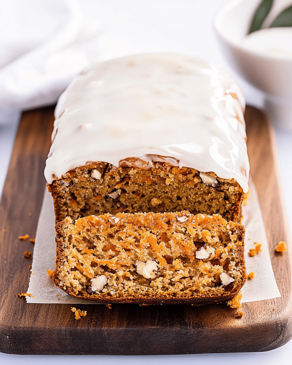 Carrot Bread with Vanilla Glaze