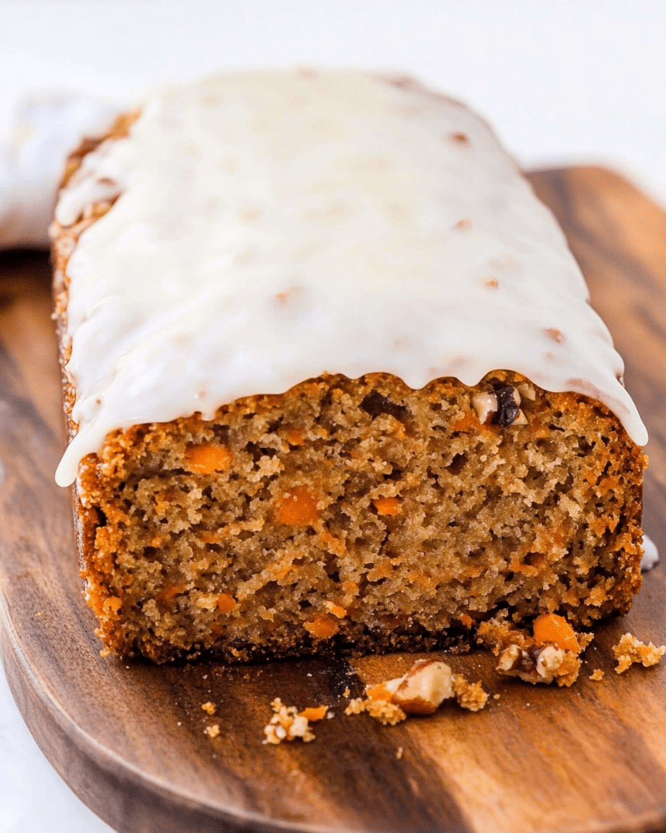 Carrot Bread with Vanilla Glaze