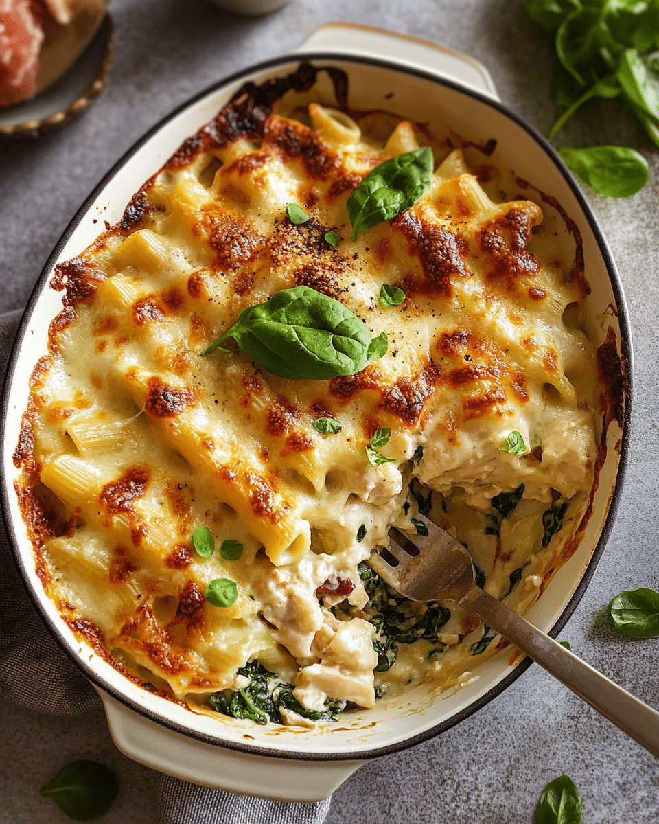 Chicken Spinach Pasta Bake
