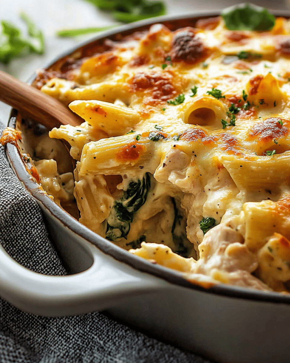 Chicken Spinach Pasta Bake