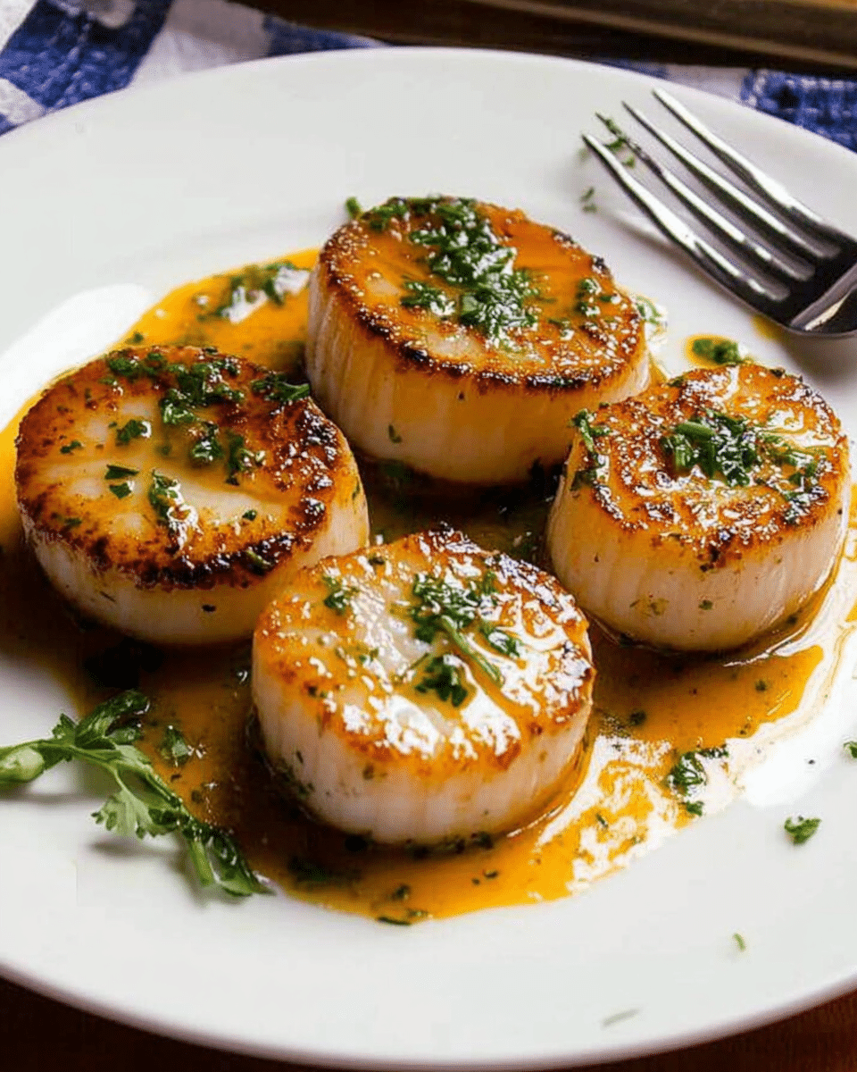 Cilantro Lime Butter Scallops
