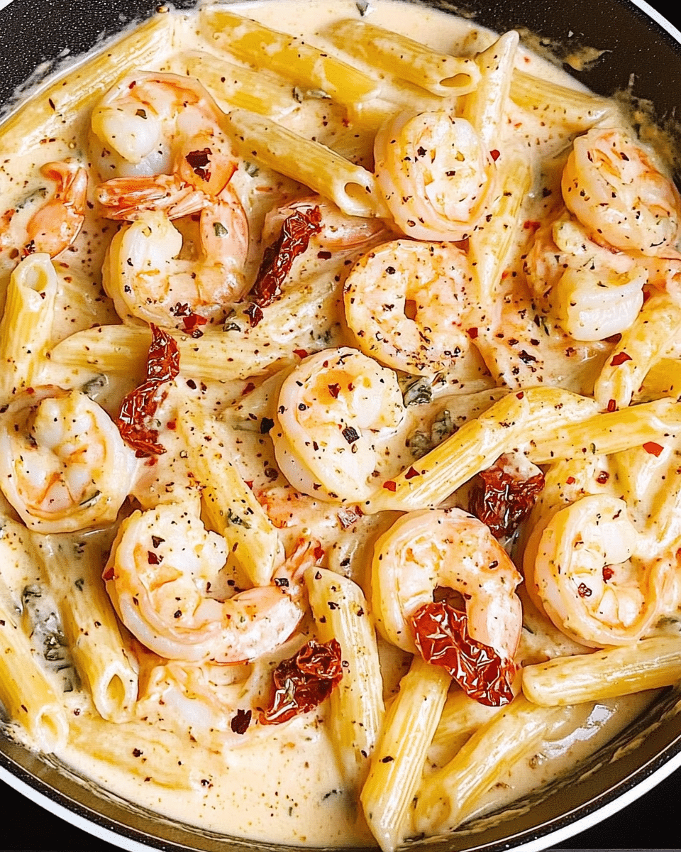 Creamy Mozzarella Shrimp Pasta