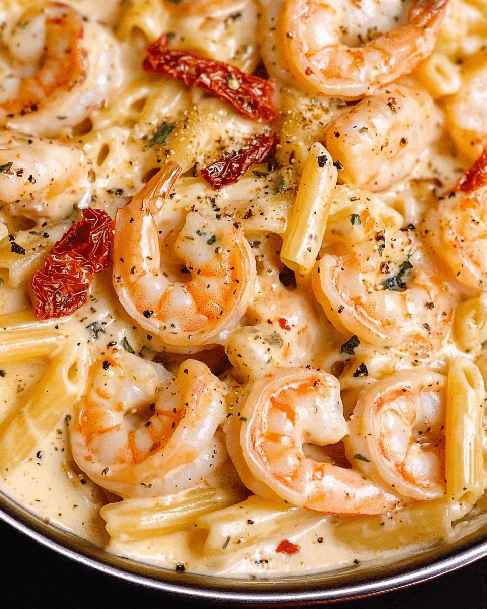 Creamy Mozzarella Shrimp Pasta