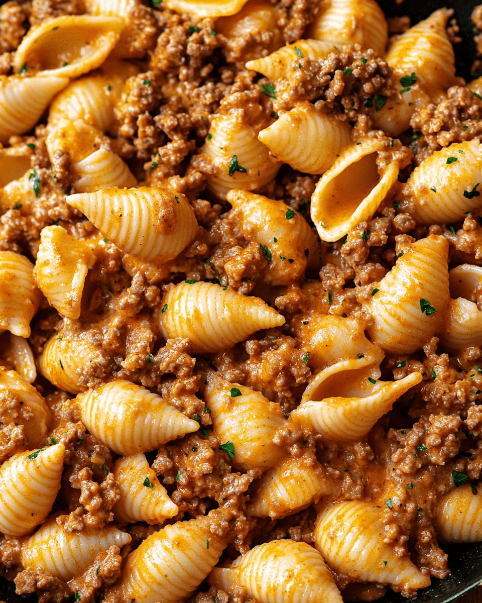 Creamy Paprika Beef Shells