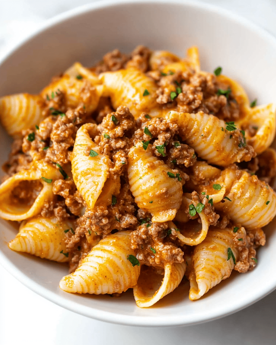 Creamy Paprika Beef Shells