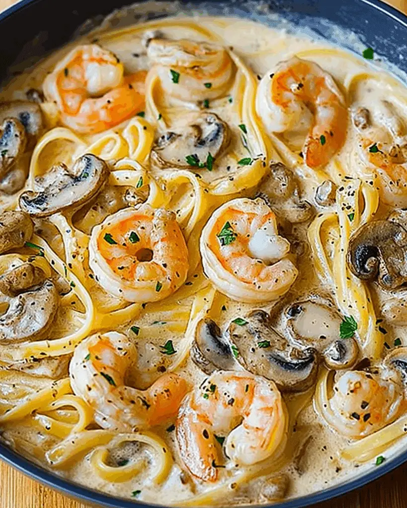 Creamy Shrimp Pasta with Mushrooms