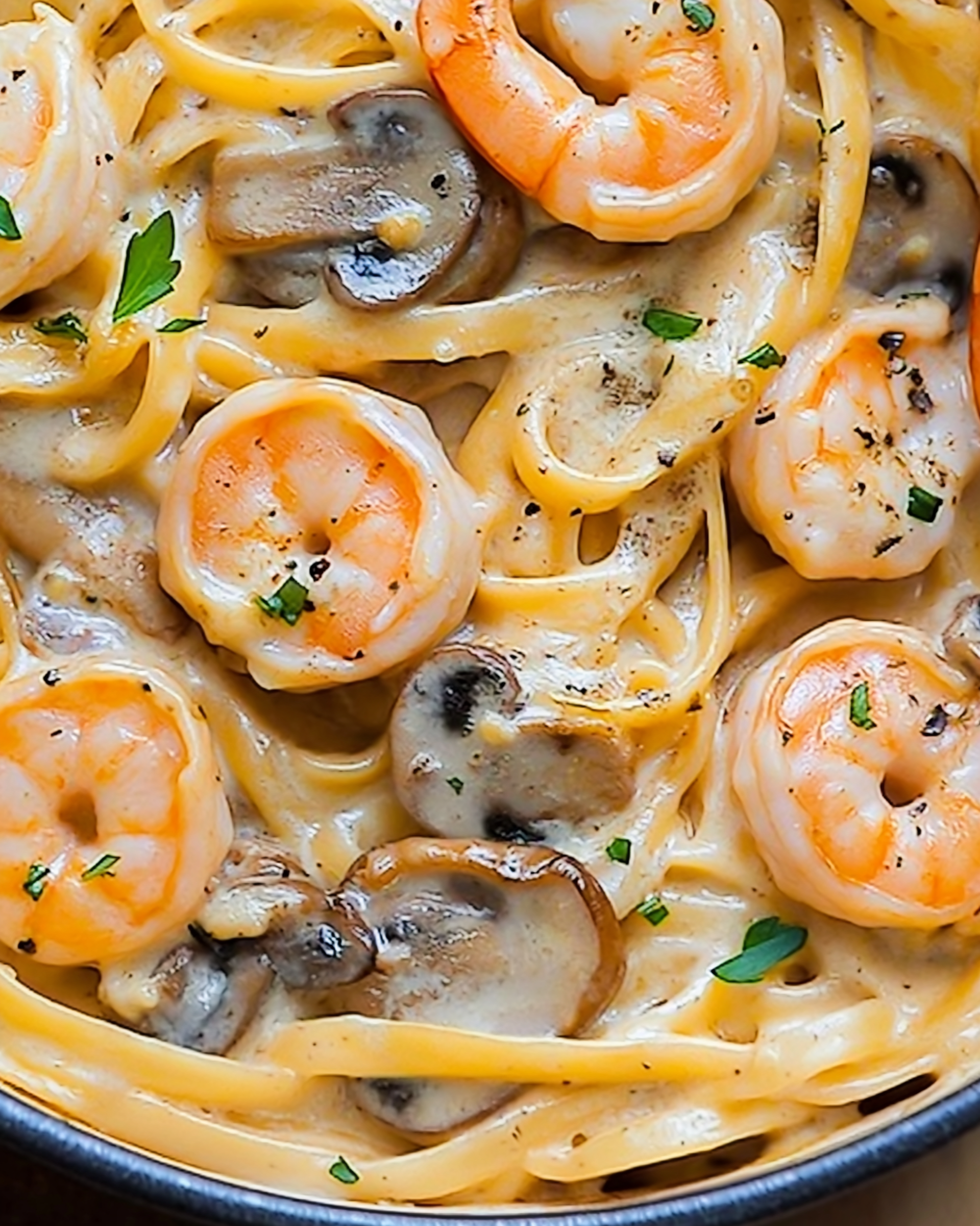 Creamy Shrimp Pasta with Mushrooms
