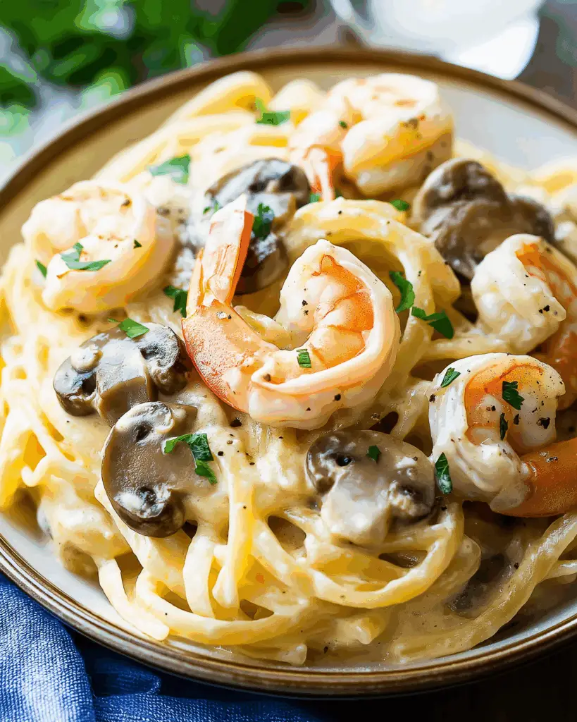 Creamy Shrimp Pasta with Mushrooms
