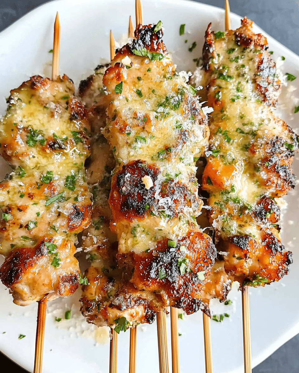 Garlic Parmesan Chicken Skewers