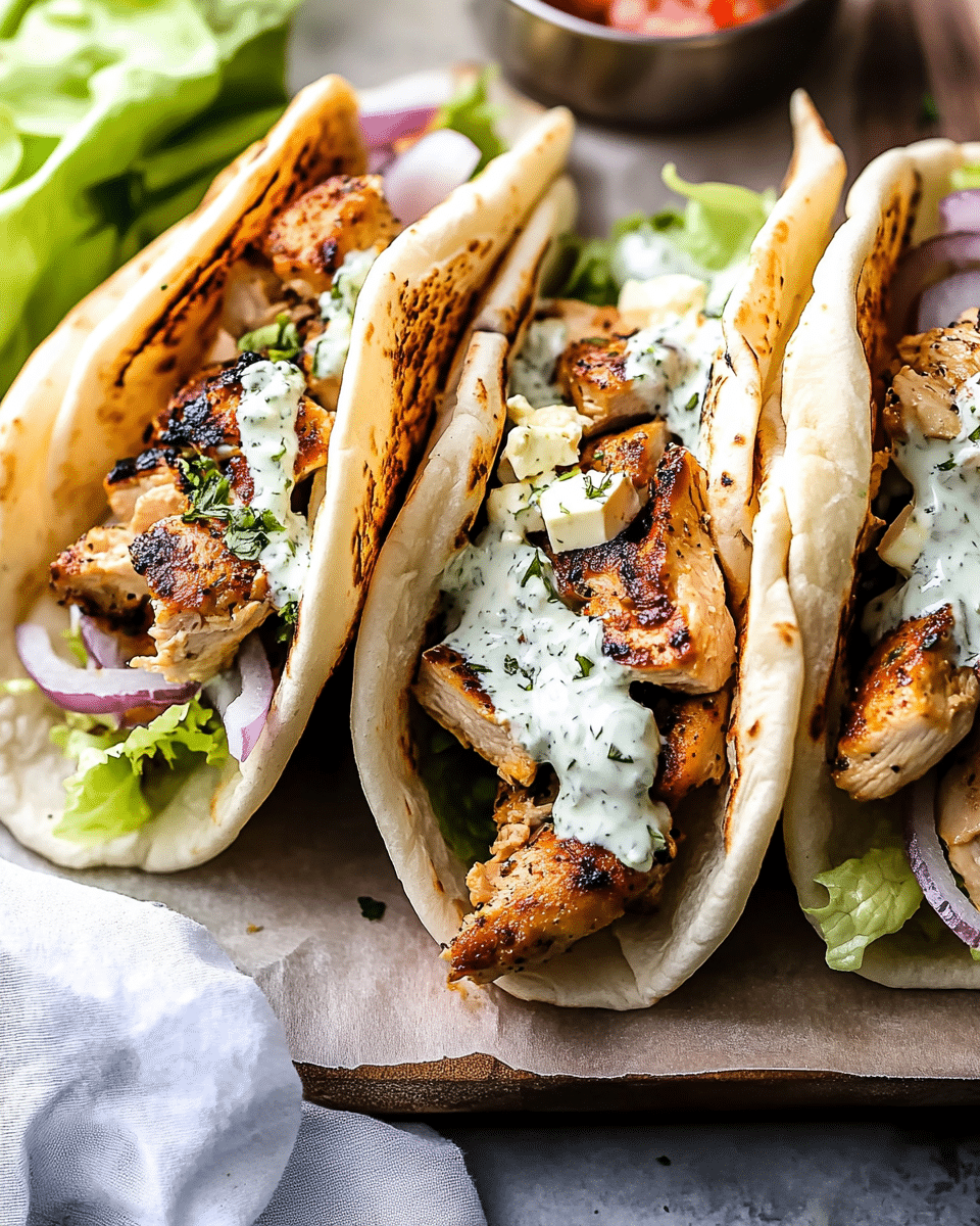 Greek Chicken Gyros with Tzatziki