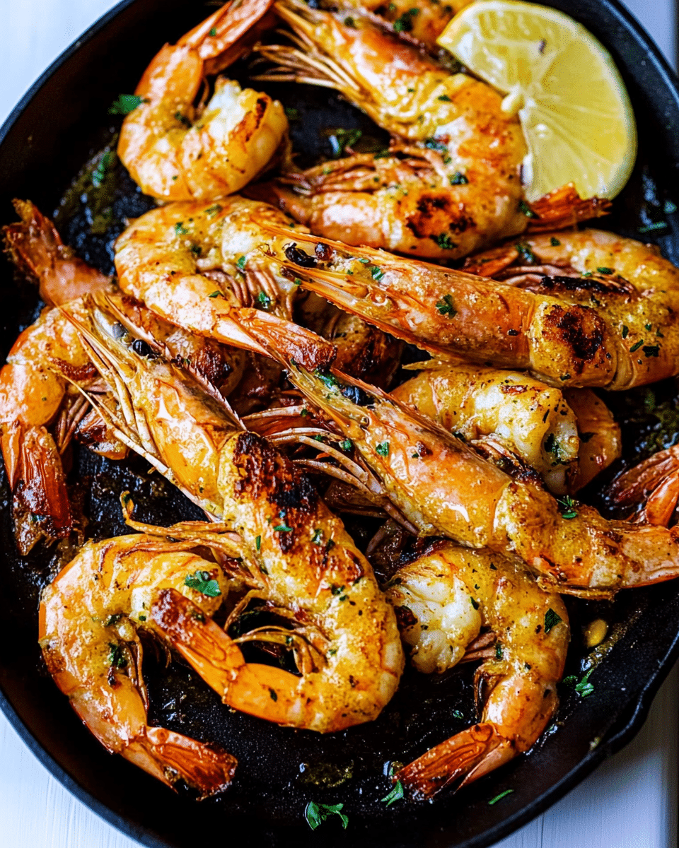 Grilled Garlic Butter Prawns