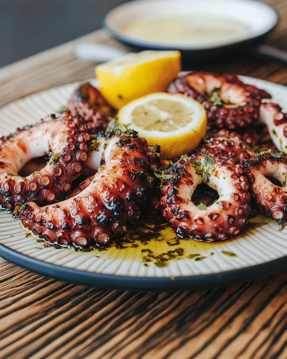 Grilled Octopus with Lemon & Oregano