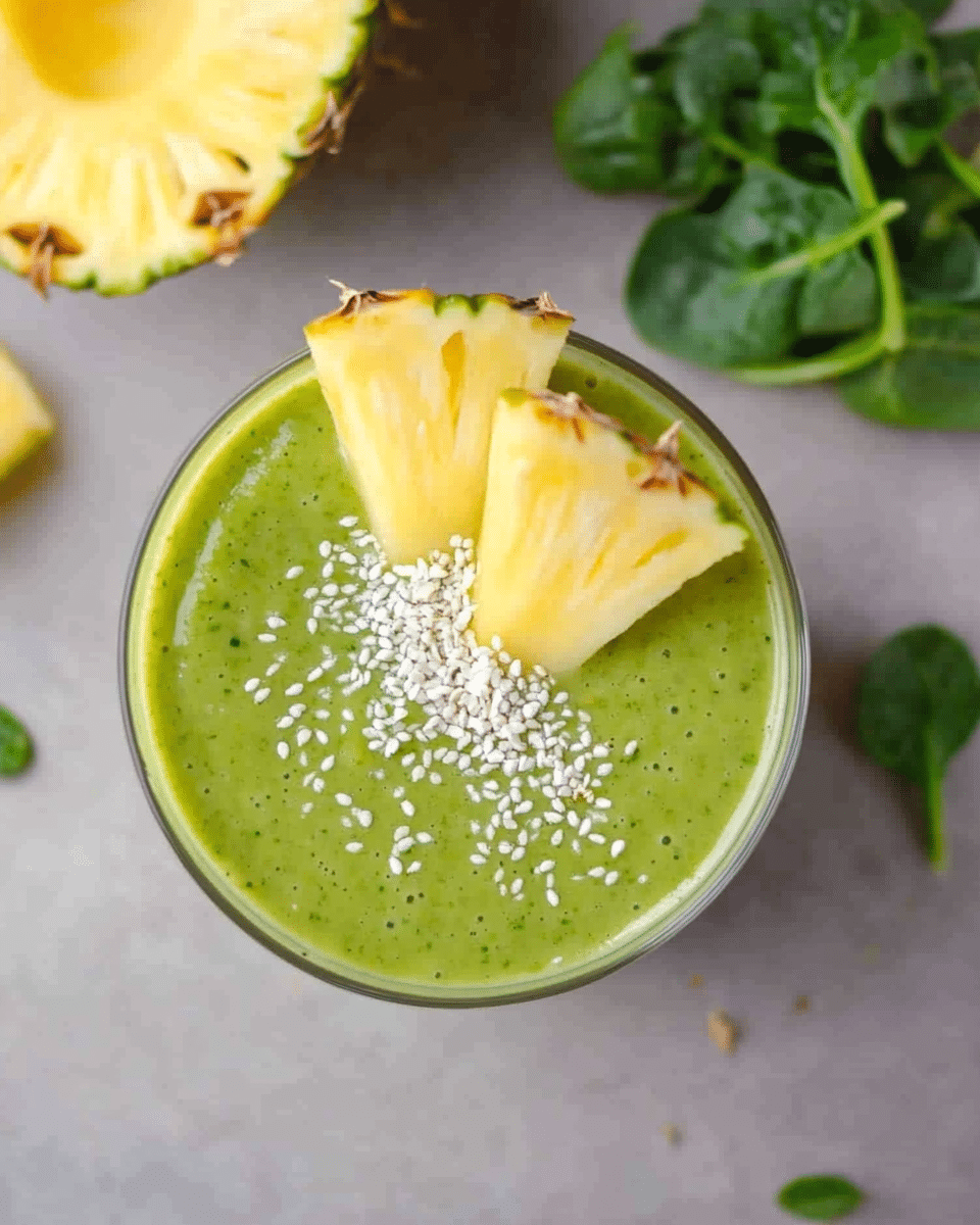 Kiwi Pineapple Spinach Smoothie