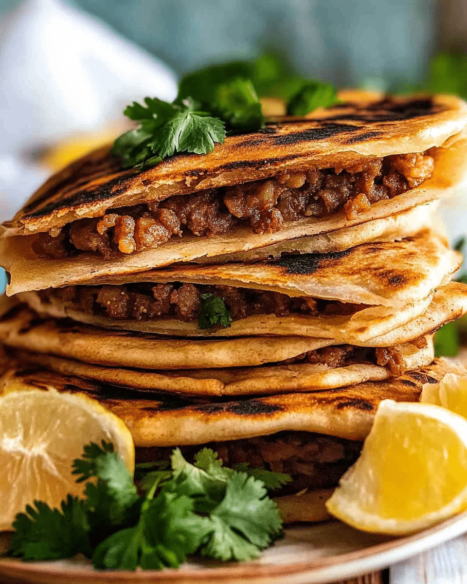 Arayes (Lebanese Meat Stuffed Pita)