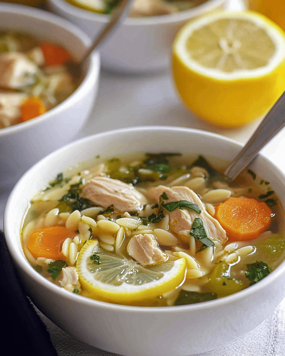 Lemon Chicken Orzo Soup