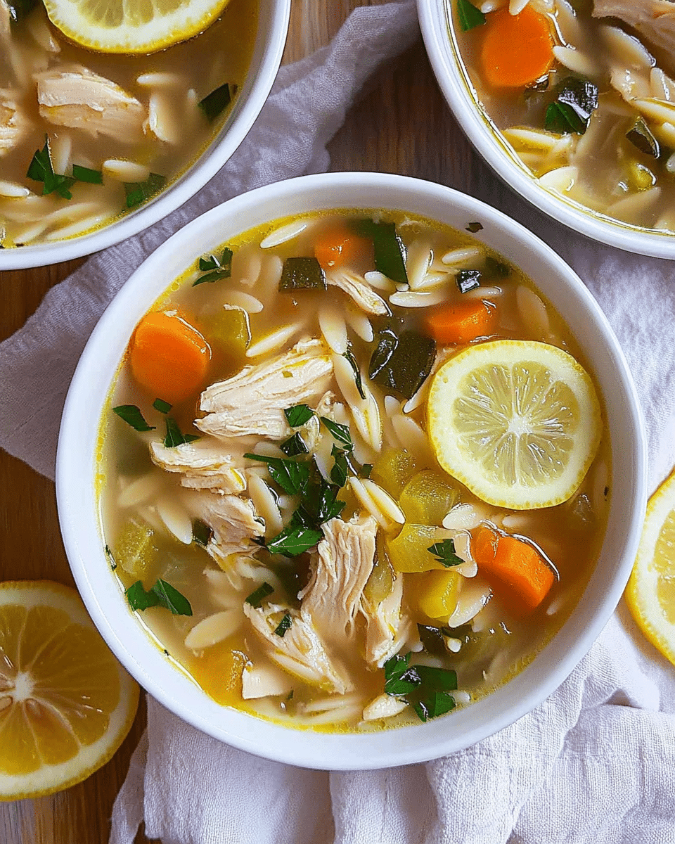 Lemon Chicken Orzo Soup