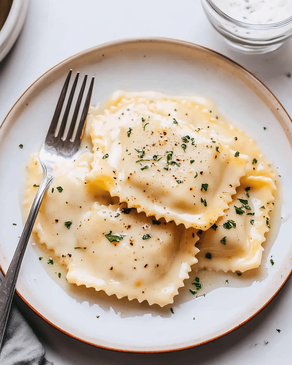 Lobster Ravioli with Lemon Cream Sauce