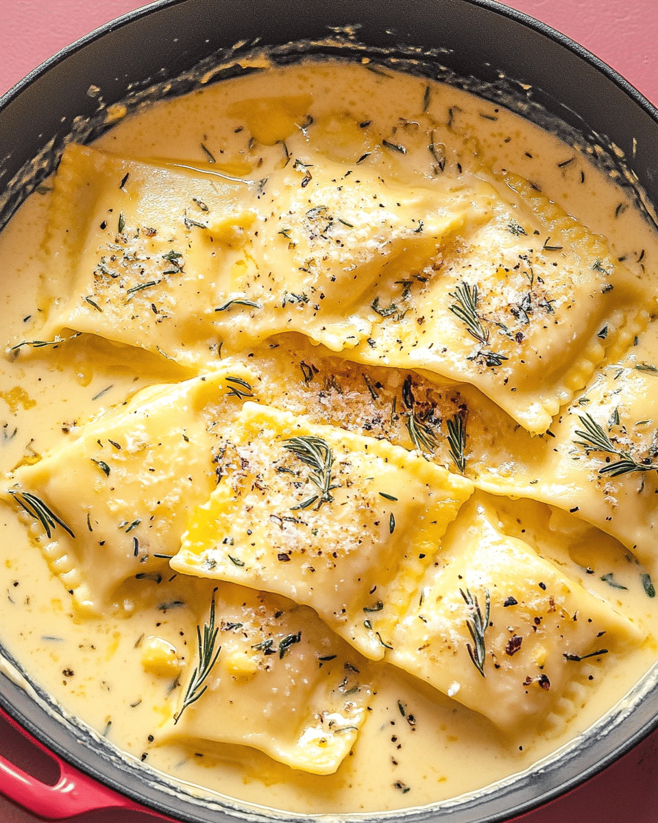 Lobster Ravioli with Lemon Cream Sauce