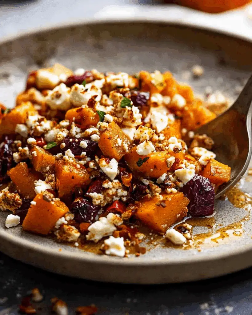 Maple Roasted Pumpkin with Chili and Feta