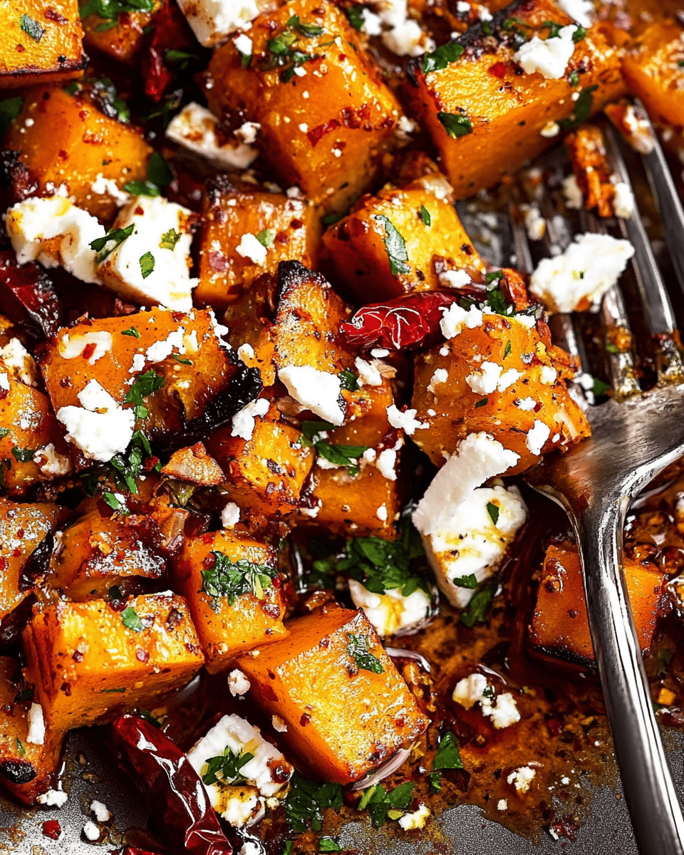 Maple Roasted Pumpkin with Chili and Feta