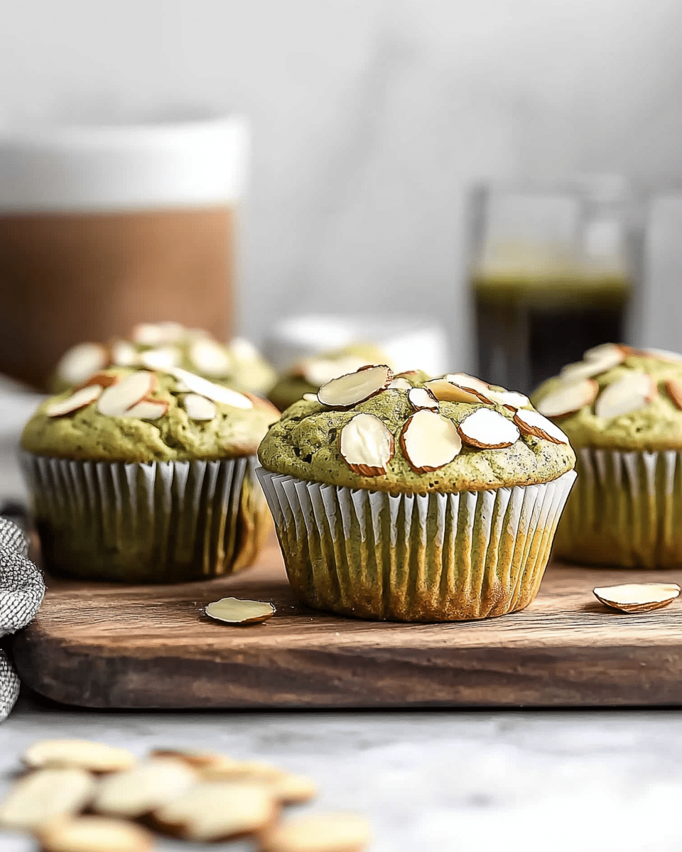 Almond Matcha Muffins