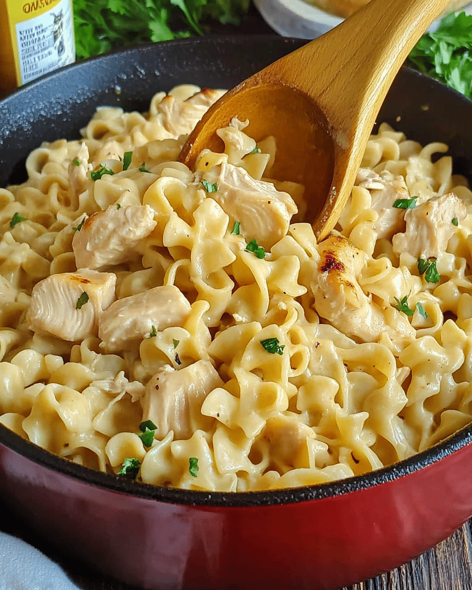 One Pot Chicken and Noodles Skillet
