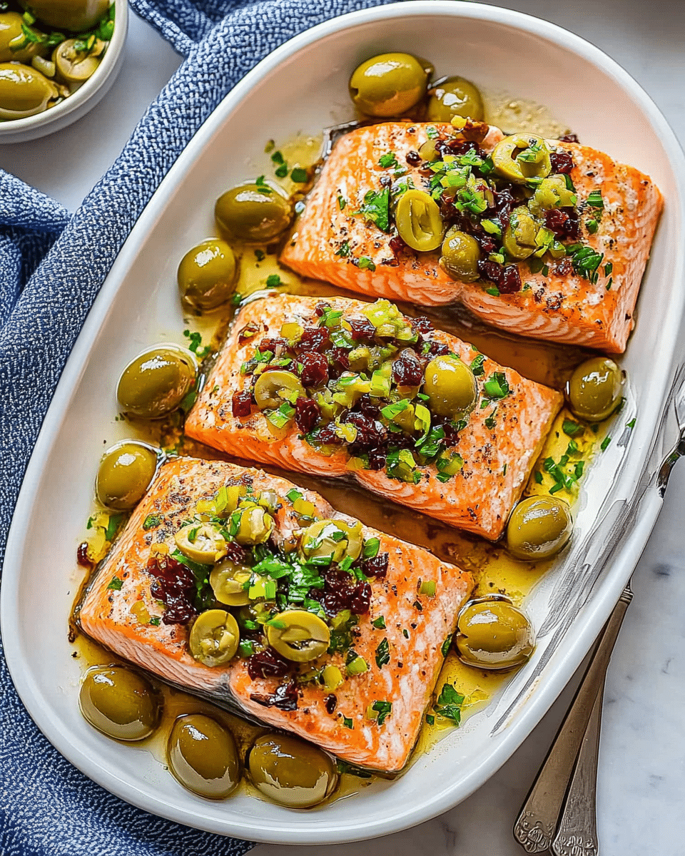 Pan-Seared Salmon with Olives