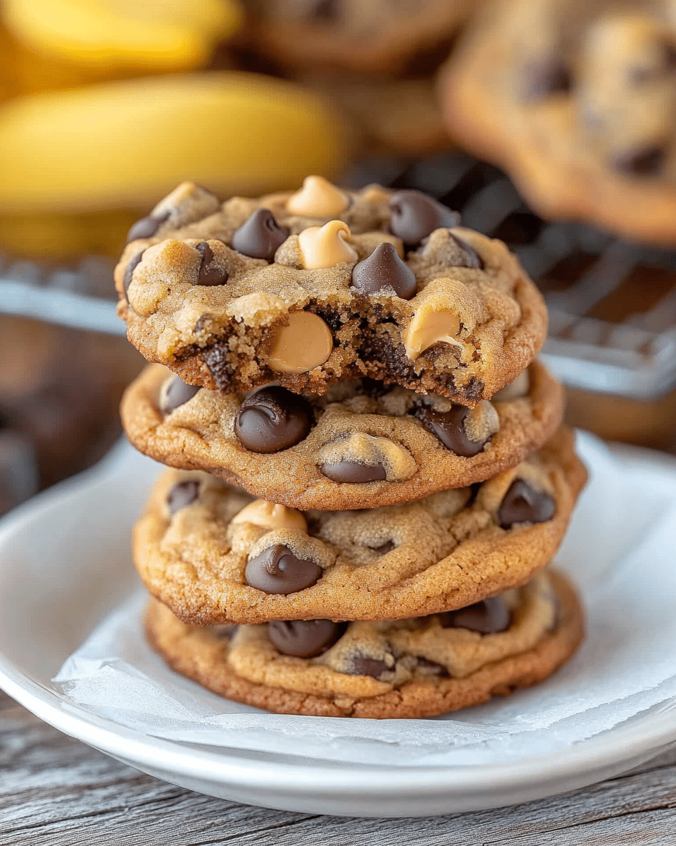 Peanut Butter Banana Chocolate Chip Cookies
