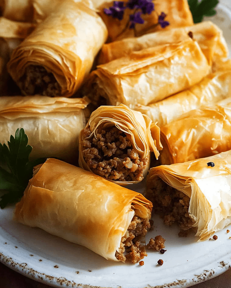 Phyllo Rolls with Ground Beef