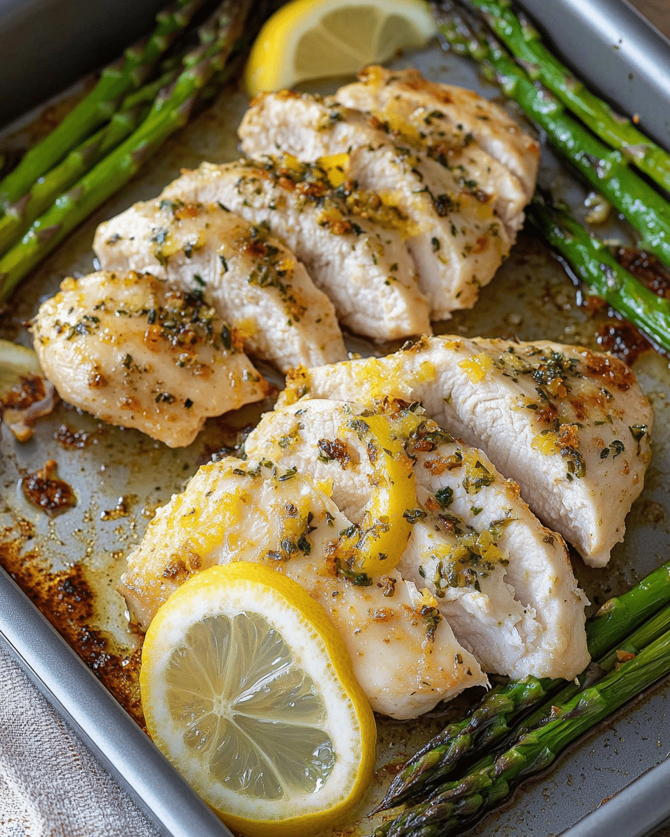 Sheet Pan Lemon Herb Chicken and Parmesan Asparagus