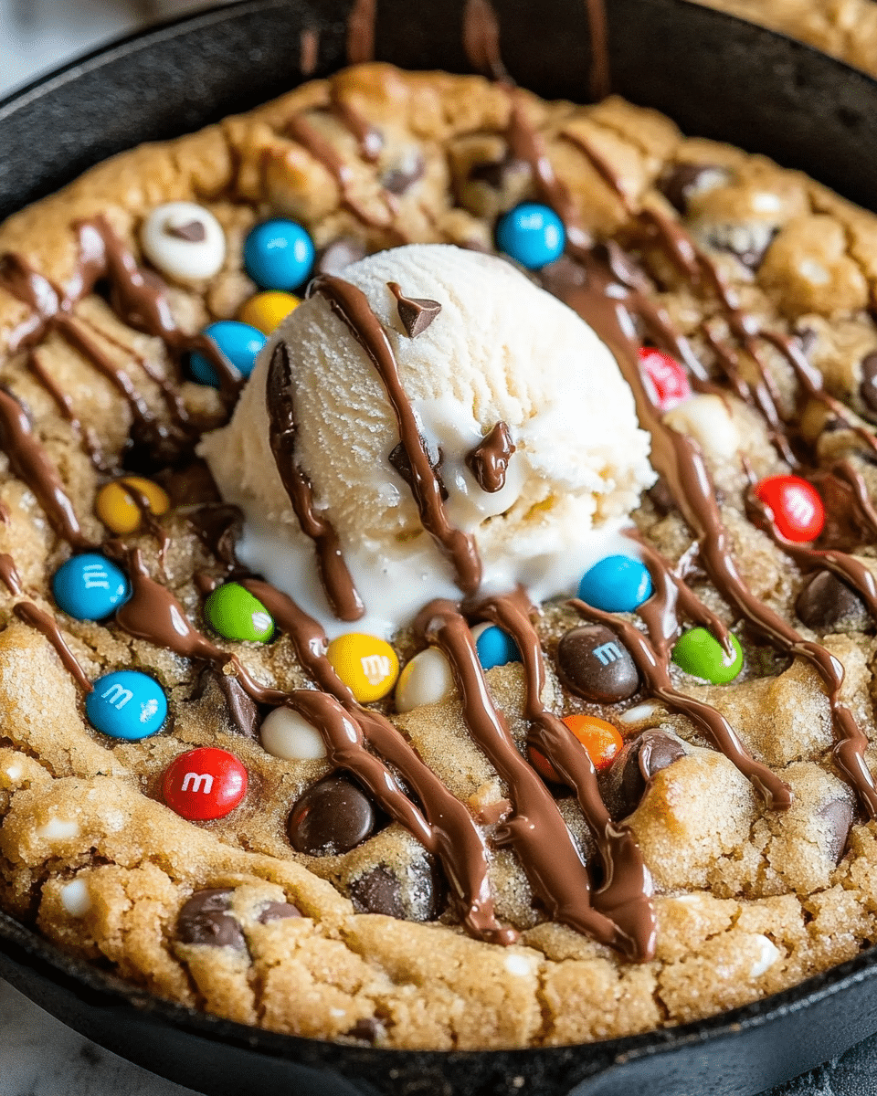 One Skillet Fully Loaded Chocolate Chip Cookie