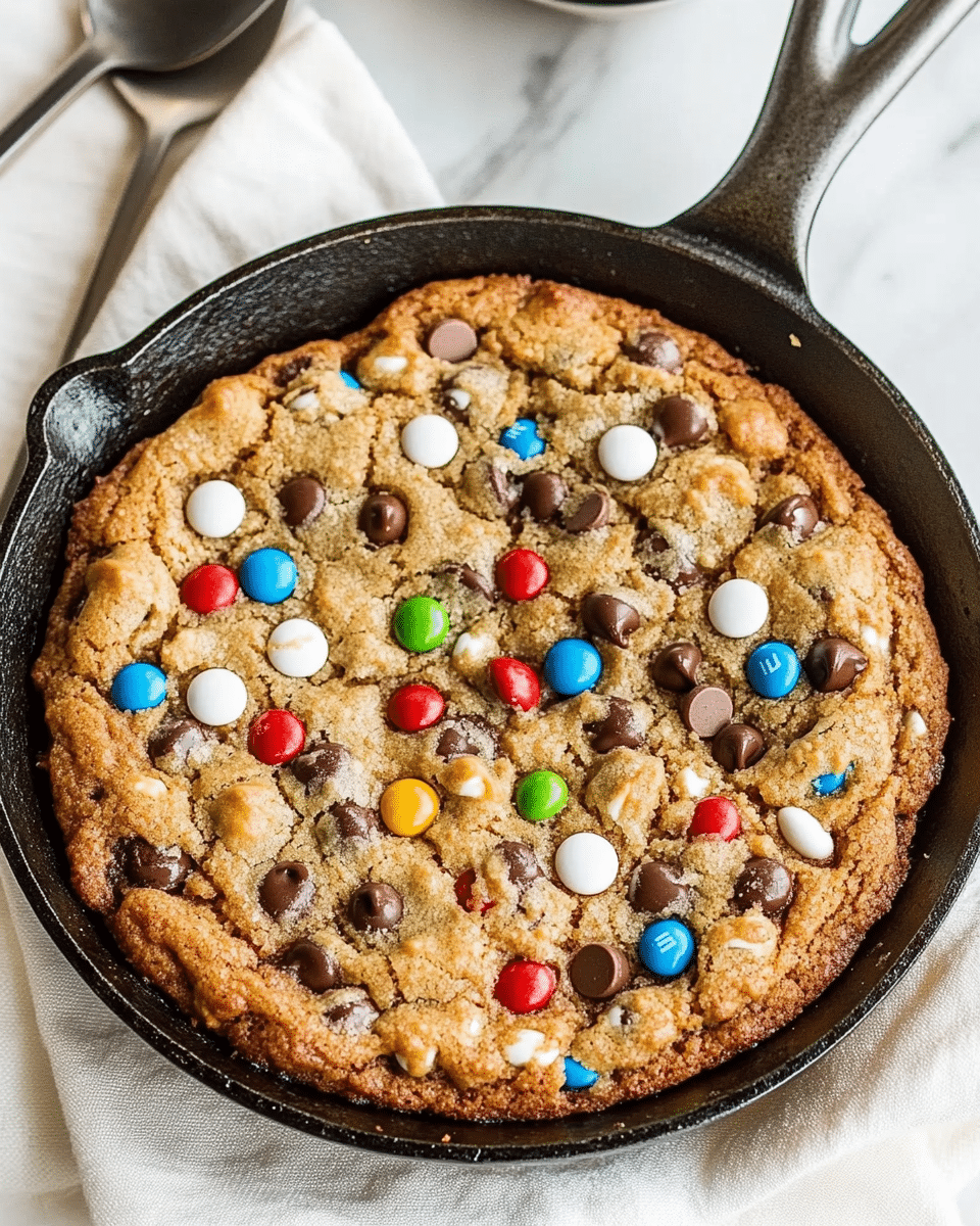 One Skillet Fully Loaded Chocolate Chip Cookie