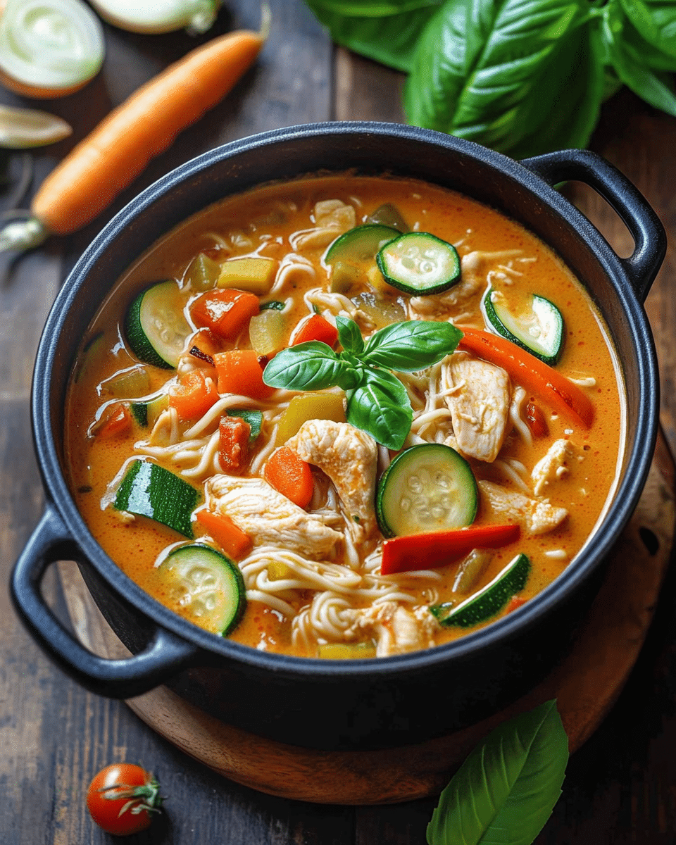 Thai-inspired Red Curry Noodle Soup with Chicken