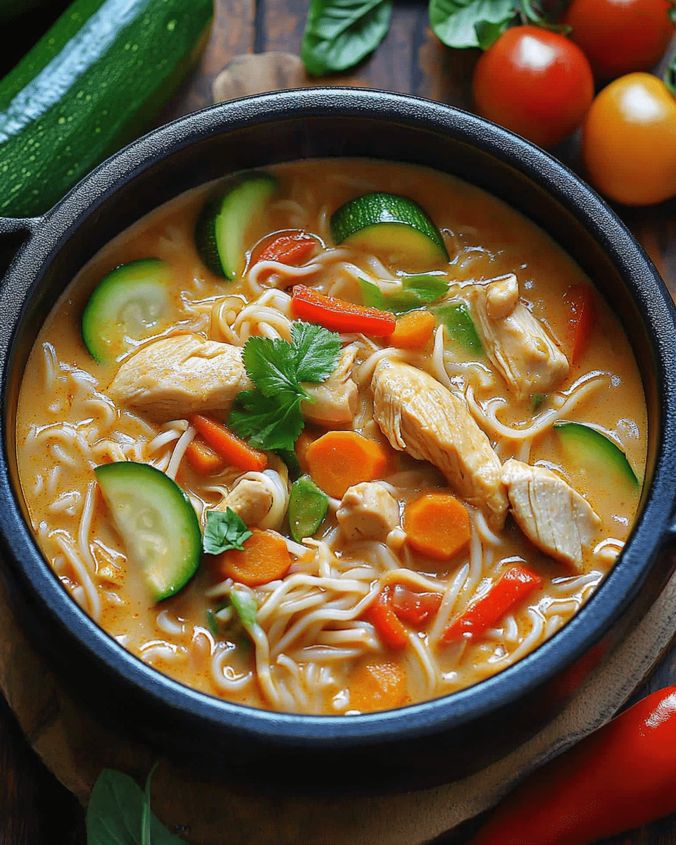 Thai-inspired Red Curry Noodle Soup with Chicken