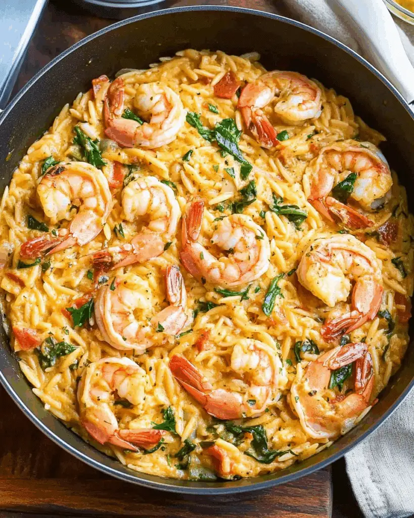 Tuscan Shrimp Orzo Skillet