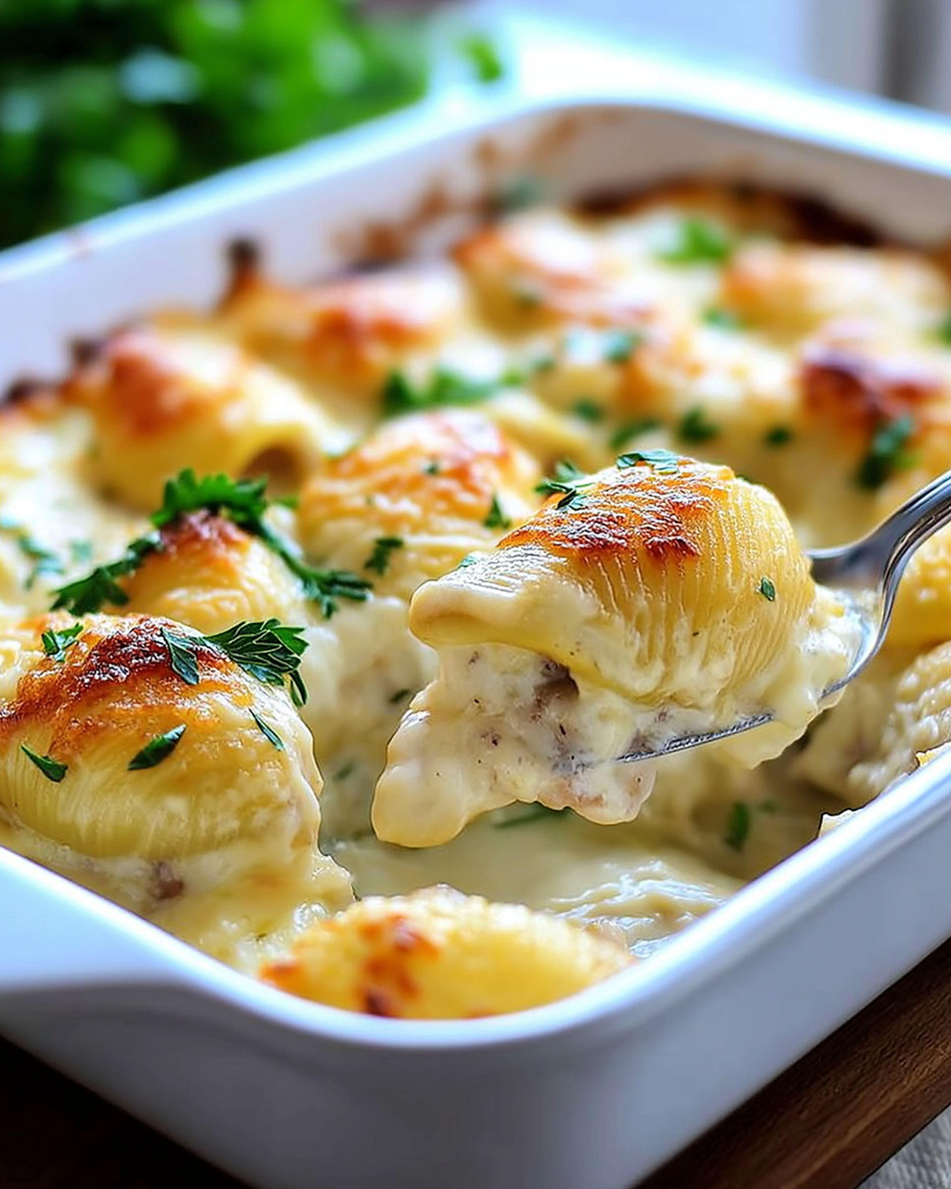 Chicken Alfredo Stuffed Shells