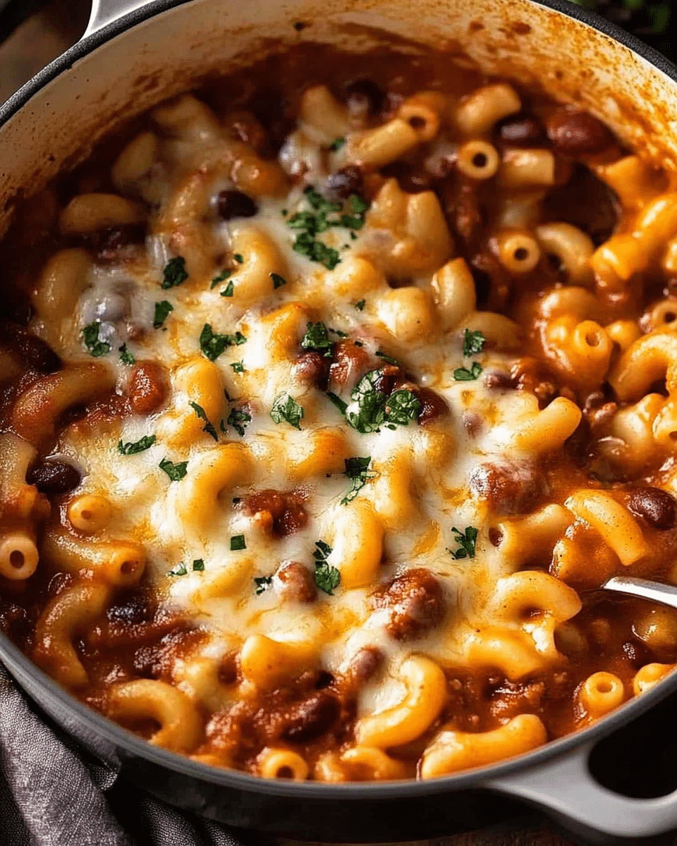 One Pot Chili Mac and Cheese