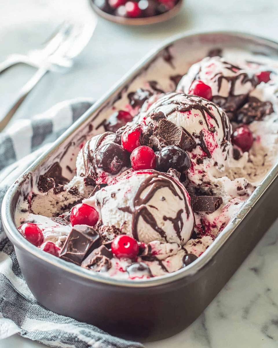 Chocolate Cherry Cheesecake Ice Cream