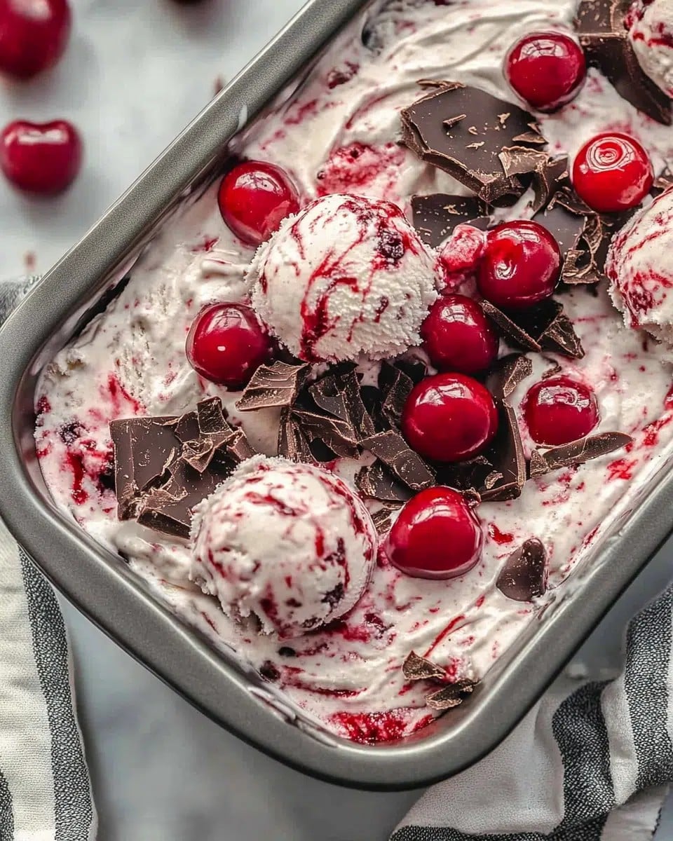 Chocolate Cherry Cheesecake Ice Cream