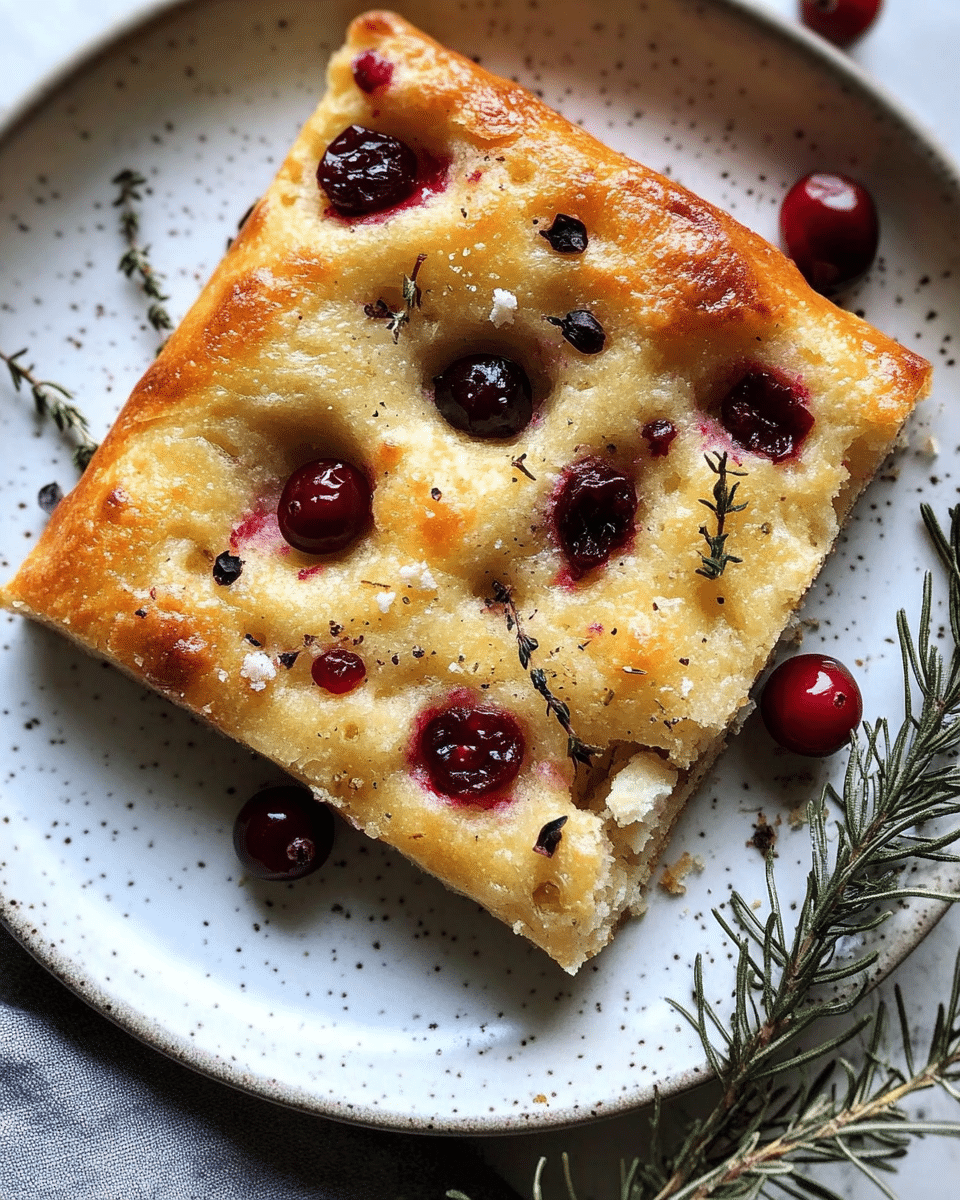 No-Knead Cranberry Focaccia