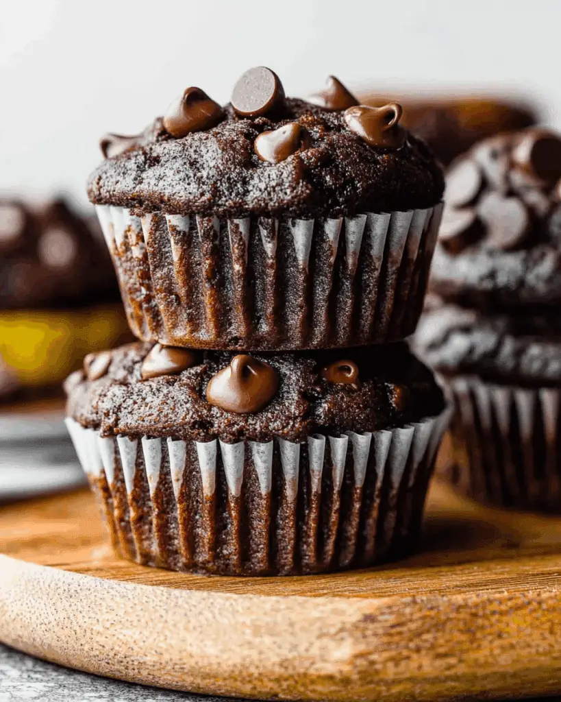 Double Chocolate Banana Muffins